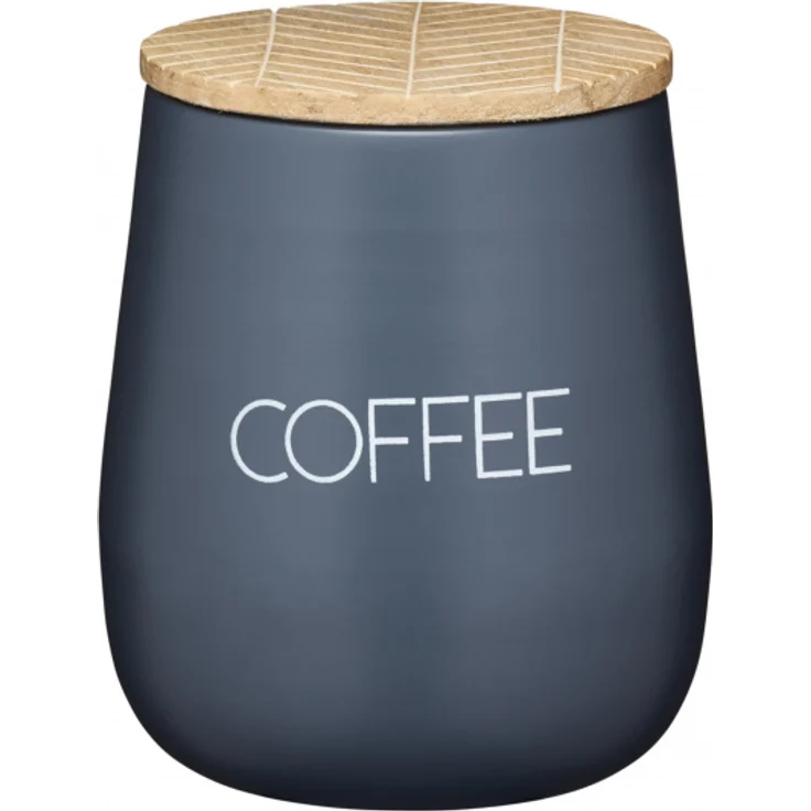 KitchenCraft Vorratskanne Kaffee 15 x 12,5 cm Holz-Stahl grau