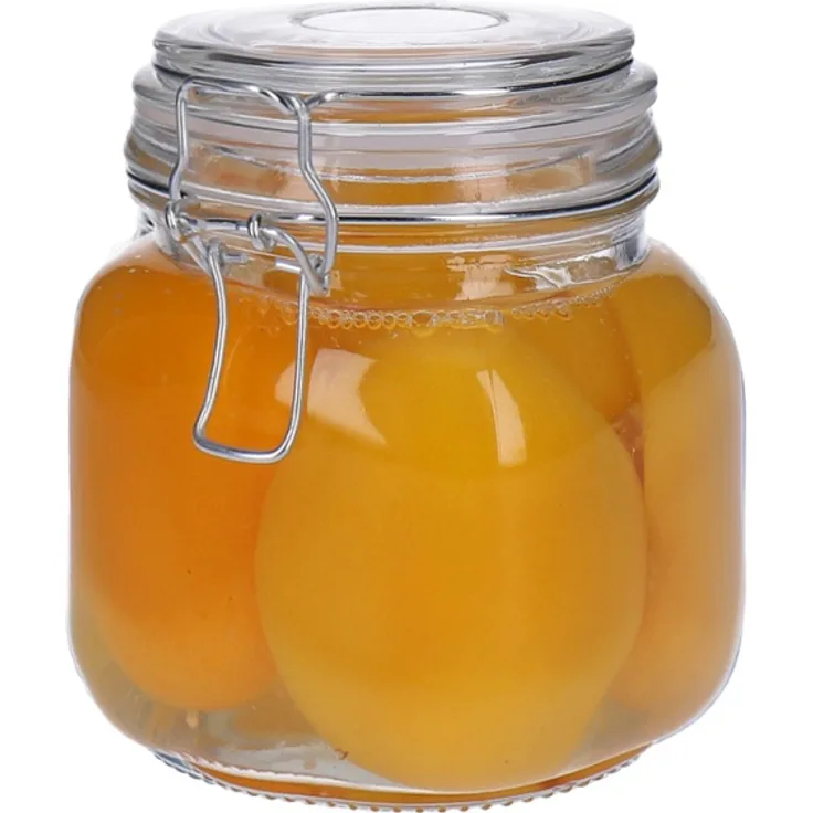 GEORGES Glasbehälter mit Bügelverschluss, Drahtbügelglas, Vorratsglas - luftdicht, auslaufsicher (eckig) 650ml