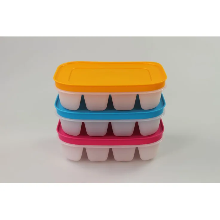 Tupperware Gefrier-Behälter Eiswürfler pink-weiß + blau +orange mini Eiskristall