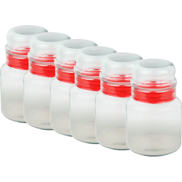 6er Set Vorratsdose Prestige - 290ml Vorratsbehälter aus Kristallglas mit Aromaverschluss
