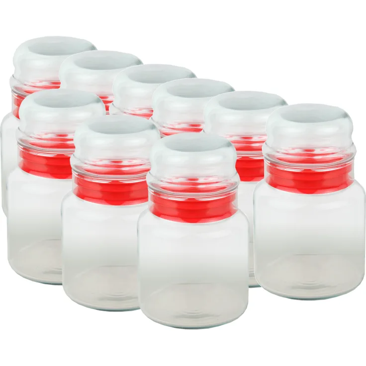 9er Set Vorratsdose Prestige - 290ml Vorratsbehälter aus Kristallglas mit Aromaverschluss