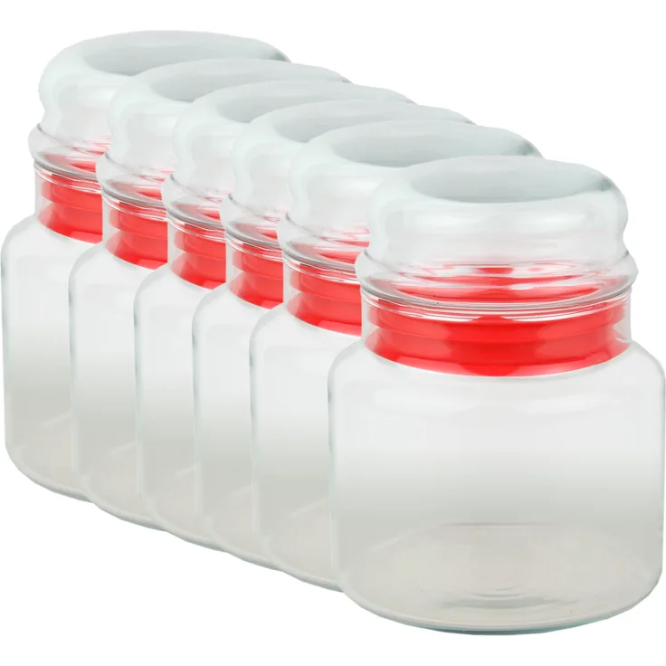 6er Set Vorratsdose Prestige - 635ml Vorratsbehälter aus Kristallglas mit Aromaverschluss