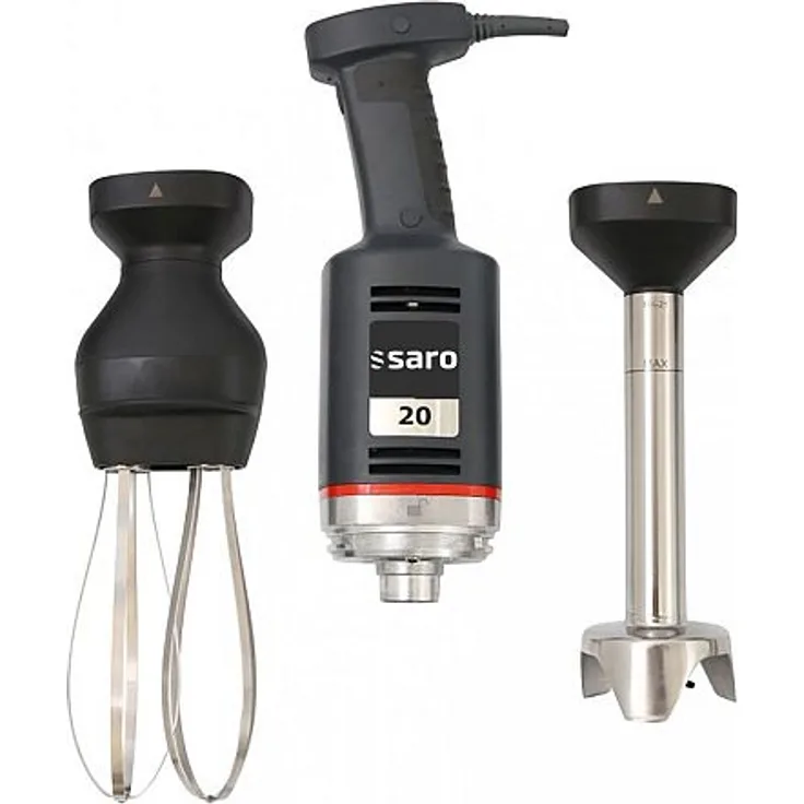 SARO MB-21 Kombi Stabmixer, mit Mixbehälter, Mixstab, Schneebesen, Pürierstab, Kontrollleuchte, schwarz