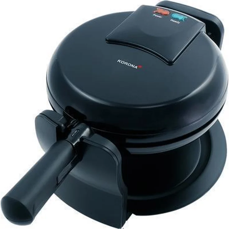 KORONA drehbarer Waffelautomat, Waffeleisen, belgische Waffeln, 1000W, Temperaturregler, schwarz – Bild 1