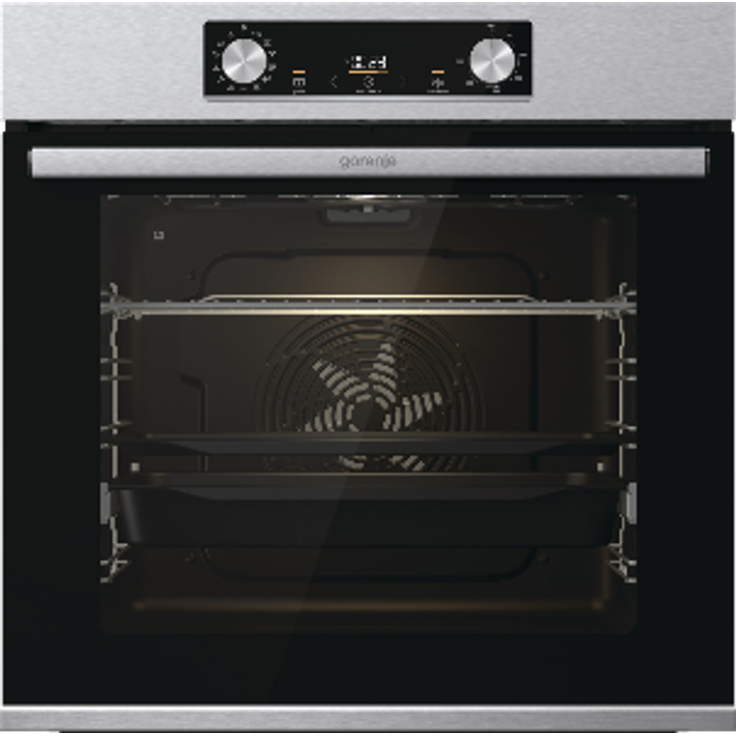 Gorenje BPS 6737 E14X, Backofen mit Dampffunktion Integriert, Silber, Edelstahl, Edelstahl, Emaille, LED, Tasten, Drehregler