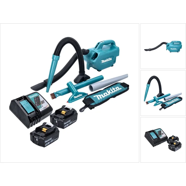 Makita DCL 184 RF Akku Staubsauger 18 V 54 mbar 0,5 l + 2x Akku 3,0 Ah + Ladegerät