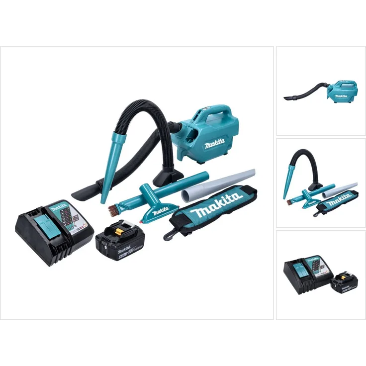 Makita DCL 184 RG1 Akku Staubsauger 18 V 54 mbar 0,5 l + 1x Akku 6,0 Ah + Ladegerät