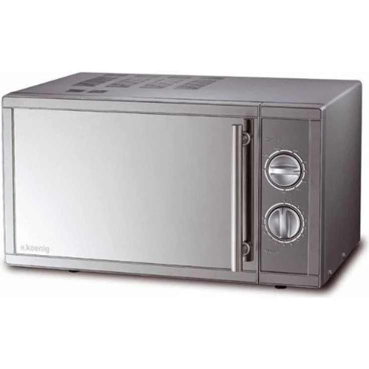 H.Koenig VIO7 Mikrowelle mit Grill, Standgerät, 9 Programme, 23 Liter Garraum, 1000 Watt Grill, 900 Watt Mikrowelle, silber – Bild 1