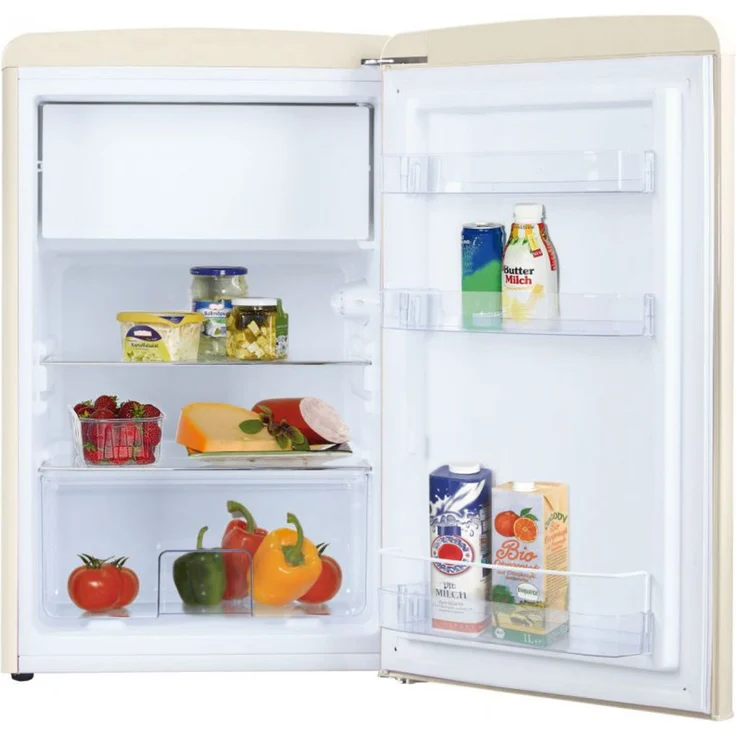 Amica KS15615B VT 862 AM WID Kühlschrank, freistehend, beige, Abtauautomatik, LED, Breite 55 cm, Energieklasse E – Bild 3