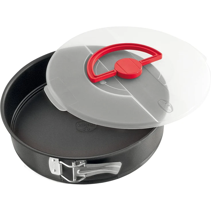 Dr. Oetker Bake & Go Springform Ø 26 cm mit Transporthaube Kuchentransportbox mit Antihafteigenschaften, rundes Backblech mit Deckel, Menge: 1 Stück – Bild 1