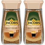 Jacobs Gold Crema 2er Set, Löslicher Kaffee, Instantkaffee, Löskaffee, Glas, 2x200 g
