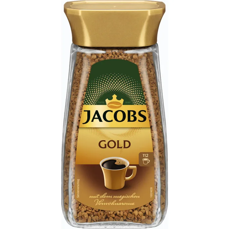 Jacobs Gold, Löslicher Kaffee, Instantkaffee, Instant Kaffee, Löskaffee, Glas, 6 x 200 g