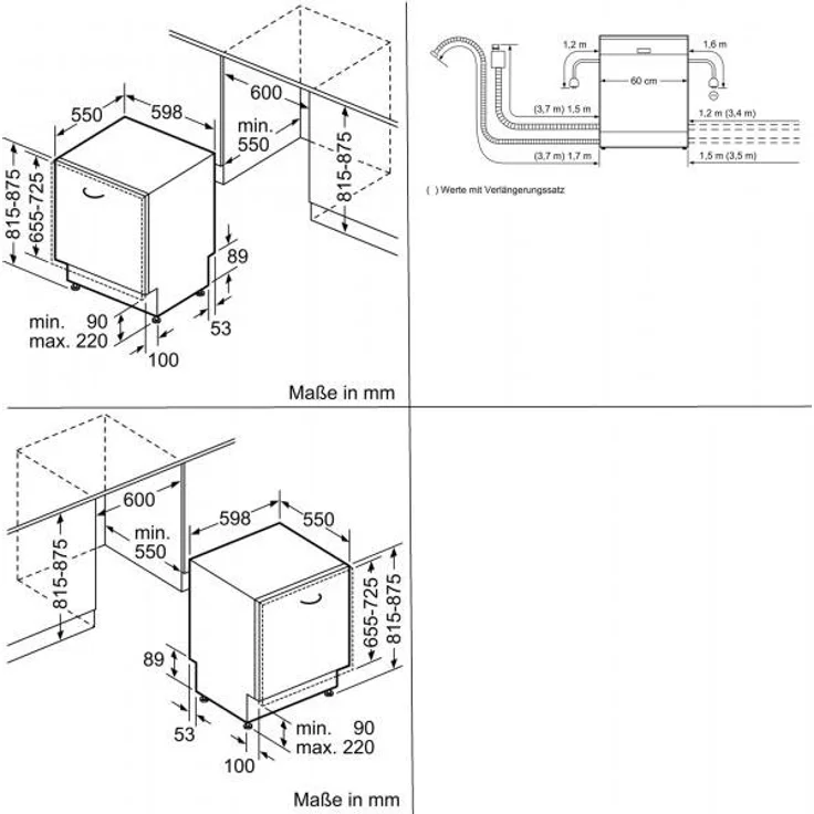 Bosch SMV25AX00E, Geschirrspüler, F, Geräuschemissionsklasse C, Geräuschemissionen 48 Dezibel – Bild 7