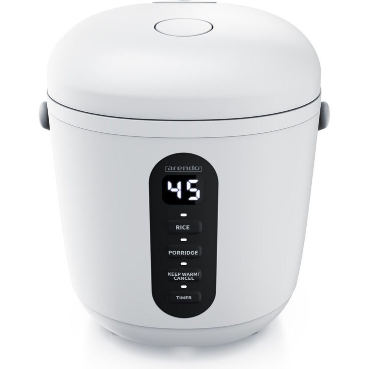 Arendo Reiskocher, 300 Watt, 0,8 Liter Fassungsvermögen, weiß, mit Messbecher und Reislöffel