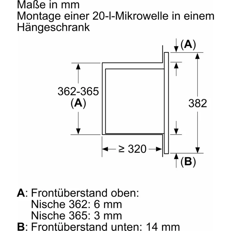 Bosch BFL523MB3 Mikrowelle, Einbaugerät, 800 Watt, 20 Liter Garraum, schwarz, lackiert – Bild 2