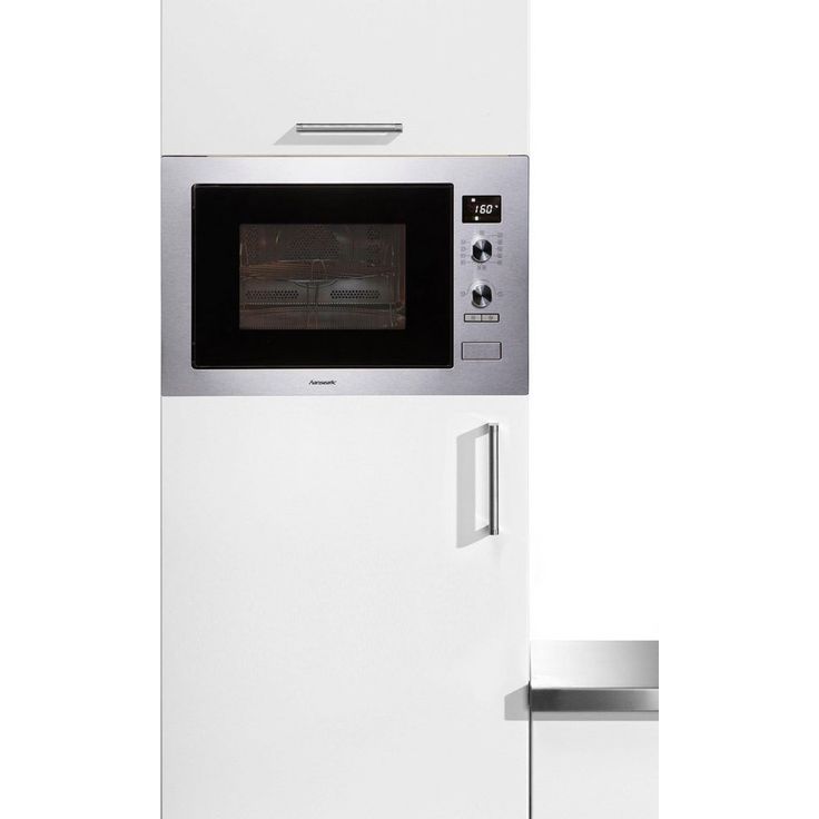 Hanseatic Mikrowelle AC034B8S-S0EE mit Grill und Heißluft, Einbaugerät, 1000 Watt, 34 Liter Garraum, Edelstahl