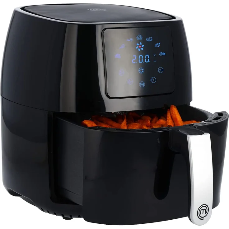 MasterChef Heißluftfritteuse, ohne Öl, 1400 Watt, 4.5 Liter Fassungsvermögen, schwarz