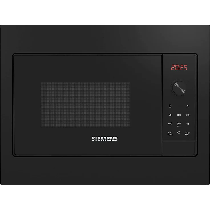Siemens BF523LMB3 Mikrowelle, Einbaugerät, 800 Watt, 20 Liter Garraum, Auftaufunktion, inkl. Drehteller, schwarz – Bild 1
