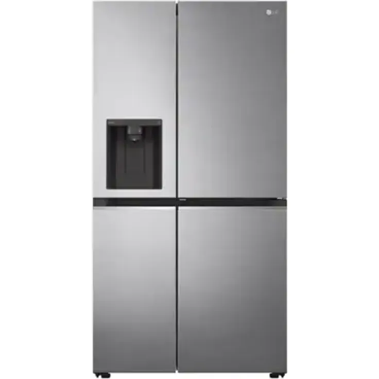 LG GSJV71PZLE Side-by-Side-Kühlschrank, freistehend, silber, NoFrost, Eiswürfel-, Crushed Ice- und Wasserspender, Wassertank, Door-in-Door, Breite 91 cm