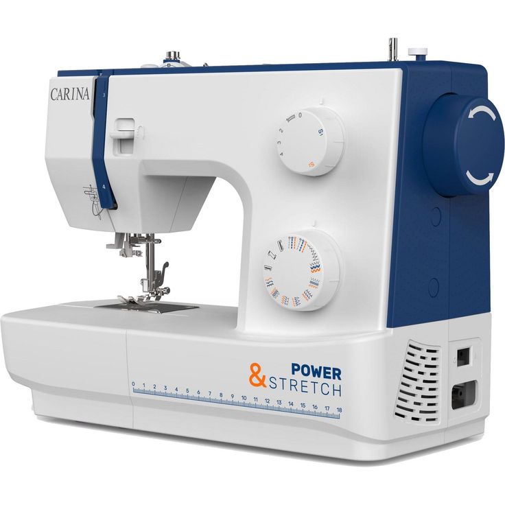 Carina Power & Stretch II Nähmaschine 23 Programme Freiarm-Nähmaschine, blau