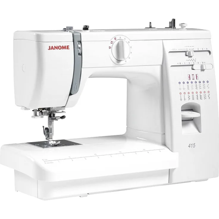Janome 415 mechanische Nähmaschine 15 Nähprogramme Freiarm-Nähmaschine, weiß