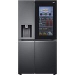 LG GSXV91MCAF Side-by-Side-Kühlschrank, freistehend, schwarz, NoFrost, Schnellgefrieren, Wasser- und Eiswürfelspender, Wassertank, Door-in-Door, Breite 91.3 cm