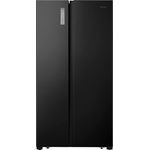 Hisense RS677N4BFD Side-by-Side-Kühlschrank, freistehend, schwarz, Energieklasse D