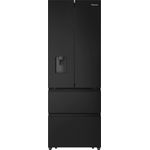 Hisense RF632N4WFE French-Door-Kühlschrank, freistehend, schwarz, NoFrost, Wasserspender, Wassertank, Schnellkühlen, Schnellgefrieren, Breite 70 cm