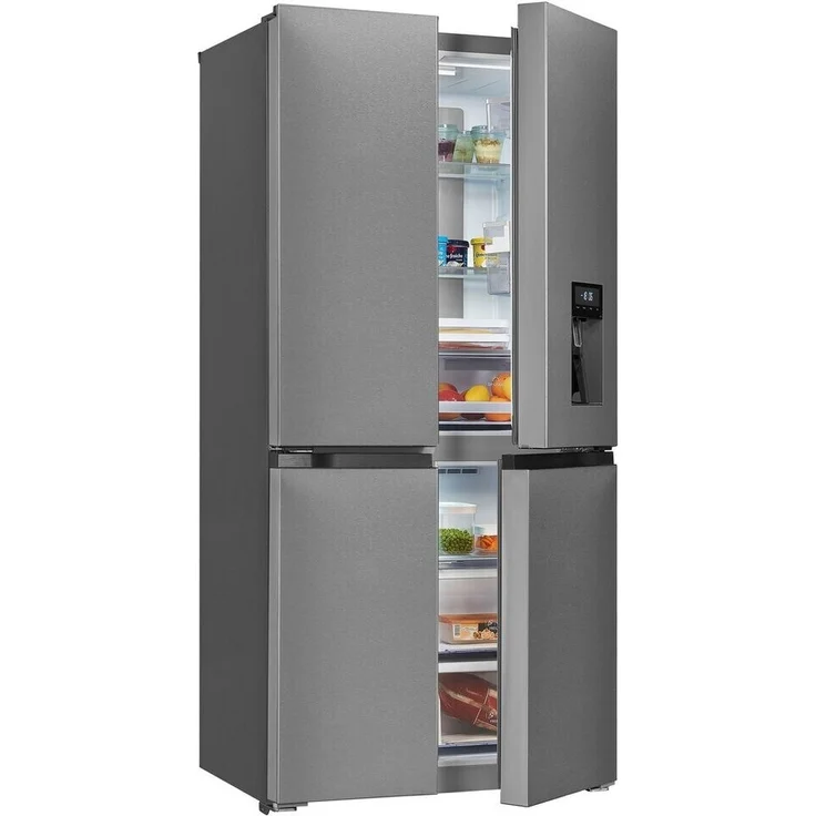 Exquisit MD430-100-WS-200E Multidoor Side-by-Side-Kühlschrank, freistehend, inoxlook, edelstahl – Bild 1
