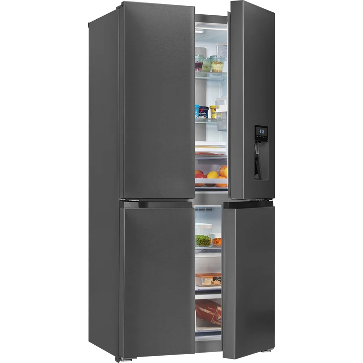 Exquisit MD430-100-WS-200E Multidoor Side-by-Side-Kühlschrank, freistehend, inoxlook, dark inox – Bild 3