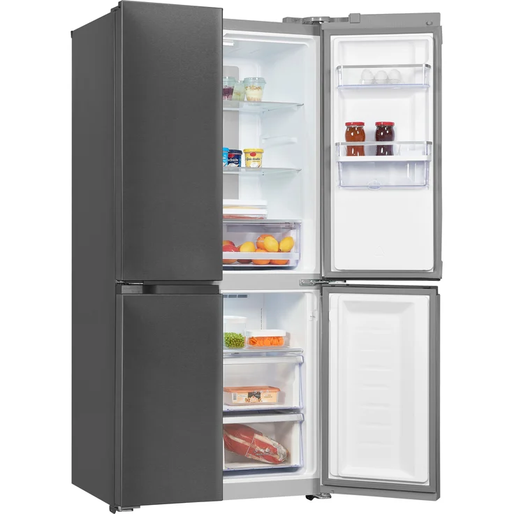 Exquisit MD430-100-WS-200E Multidoor Side-by-Side-Kühlschrank, freistehend, inoxlook, dark inox – Bild 2