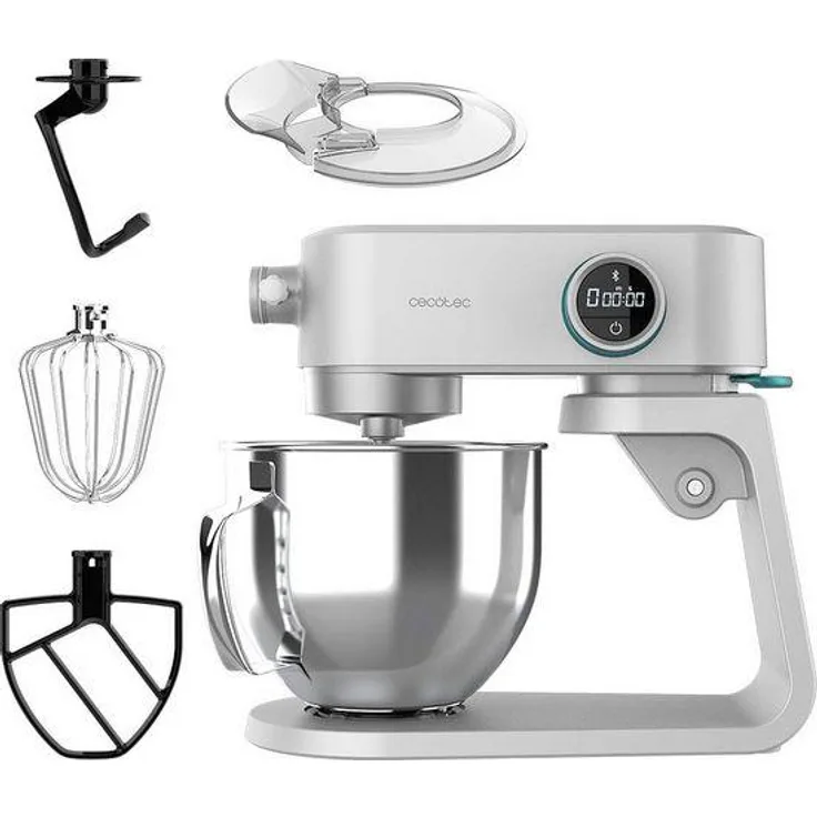 Cecotec Twist&Fusion 4000 Mixer Luxury White Küchenmaschine mit Planetenrührwerk, 800W, 8 Geschwindigkeiten, 5,2L, rot