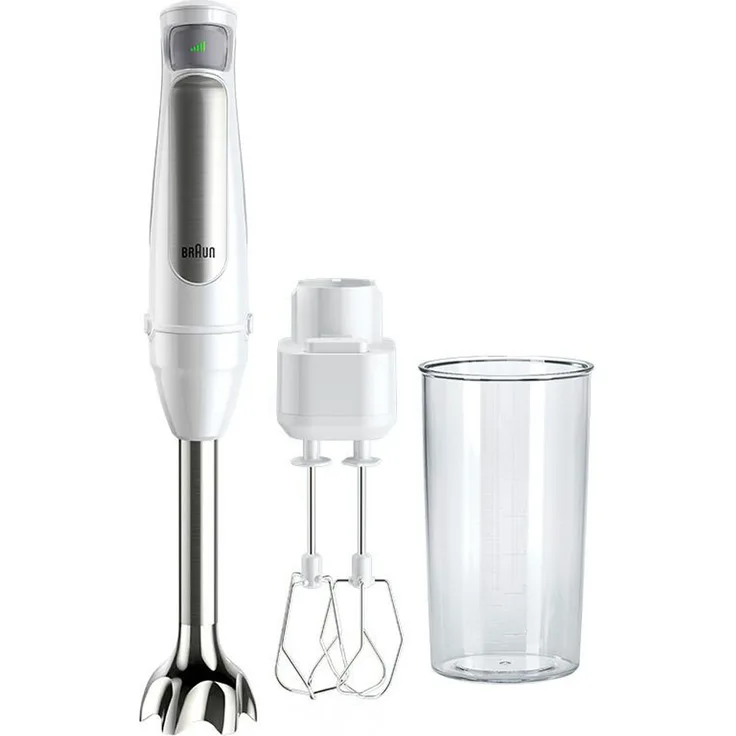 Braun MultiQuick 7 MQ7005B Stabmixer, 1000W, inkl. Messbecher (0,6L), Weiß