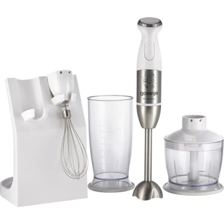 Gorenje HBC806QW Stabmixer-Set, 800W, inkl. Schneebesen, Mixbehälter (0,8L), Zerkleinerer (0,5L), weiß