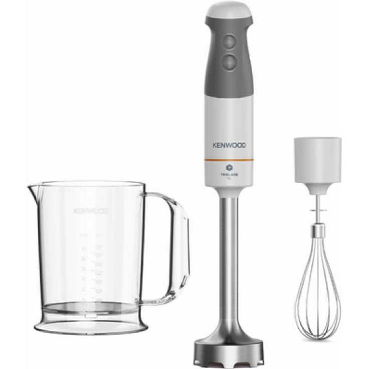 Kenwood HBM40.002 WH Stabmixer triblade XL, 800W, 2 Geschwindigkeiten, Kunststoff, weiß-grau