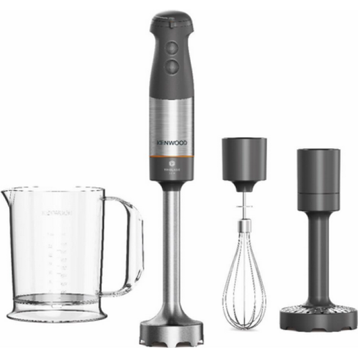 Kenwood HBM60.007 GY triblade XL+ Stabmixer, 1000W, variable Geschwindigkeit, inkl. Schneebesen, Mixbecher (0,5L), grau-metall – Bild 1