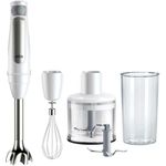 Braun MQ7035IWH MultiQuick7 Stabmixer-Set, 1000W, Smart Speed stufenlose Geschwindigkeitsregelung, inkl. Schneebesen, Mixbecher, Zerhacker, weiß