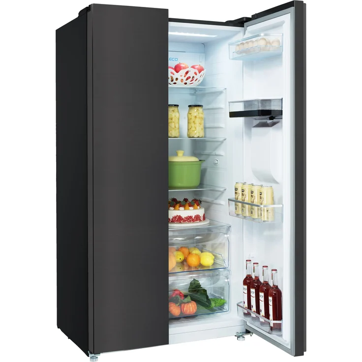 Chiq FSS559NEI42D Side-by-Side-Kühlschrank, freistehend, Dark Inox Look, Total NoFrost, Wasserspender, Wassertank, LED Touch Display, Schnellgefrieren, Breite 70.4 cm – Bild 7