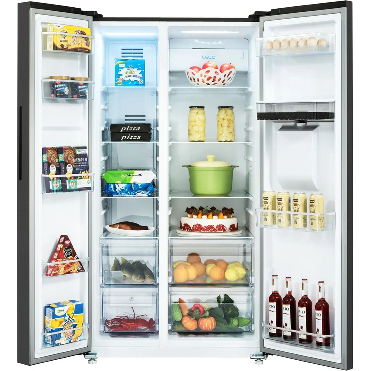 Chiq FSS559NEI42D Side-by-Side-Kühlschrank, freistehend, Dark Inox Look, Total NoFrost, Wasserspender, Wassertank, LED Touch Display, Schnellgefrieren, Breite 70.4 cm – Bild 4