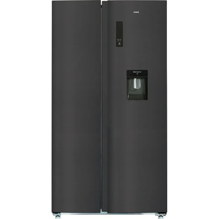 Chiq FSS559NEI42D Side-by-Side-Kühlschrank, freistehend, Dark Inox Look, Total NoFrost, Wasserspender, Wassertank, LED Touch Display, Schnellgefrieren, Breite 70.4 cm