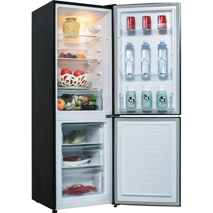 Chiq FBM157L42 Kühl-Gefrierkombination, freistehend, dark inox, LowFrost, LED, Breite 50 cm – Bild 4