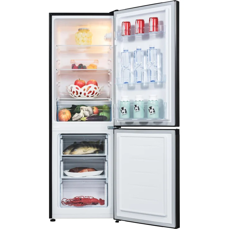 Chiq FBM157L42 Kühl-Gefrierkombination, freistehend, dark inox, LowFrost, LED, Breite 50 cm – Bild 2