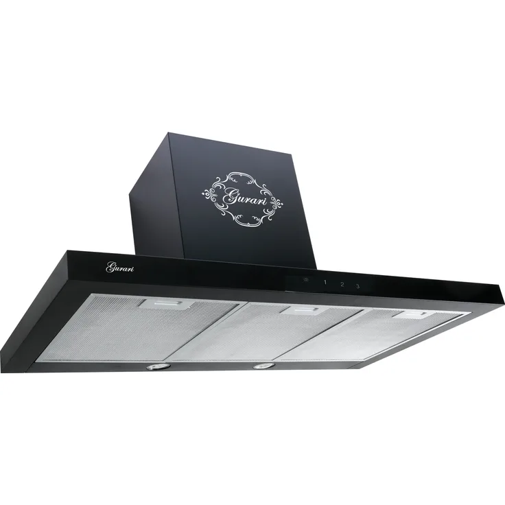 GCH F 462 BL 9 Dunstabzugshaube 90cm Wandhaube Schwarz Glas TouchControl
