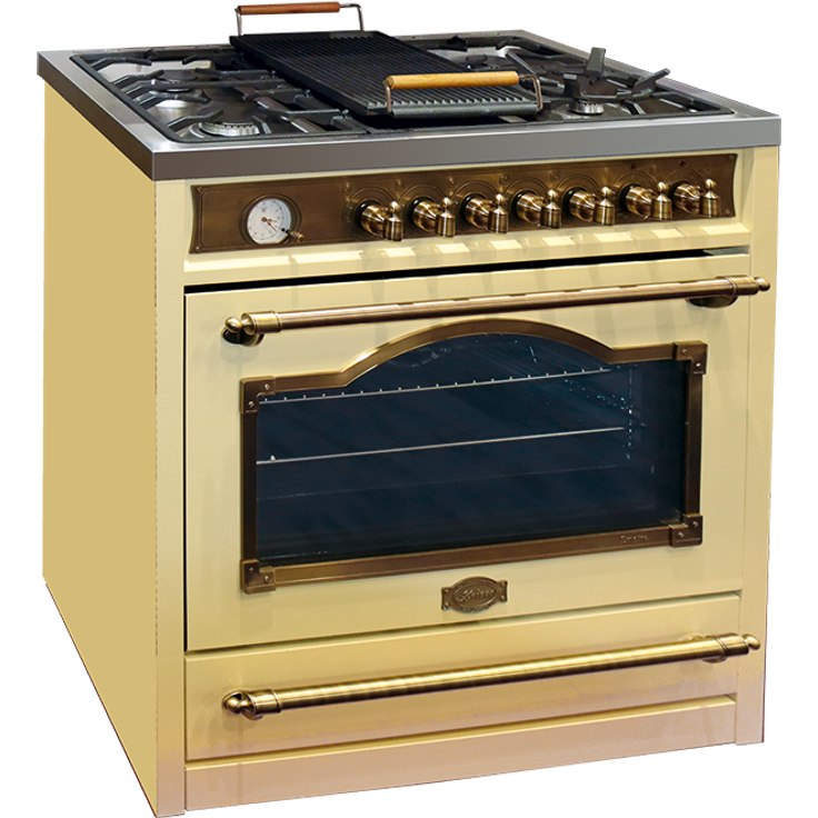 Kaiser HGE 93555 ElfEm Turbo Gas Elektro Standherd 90 cm Retro Empire