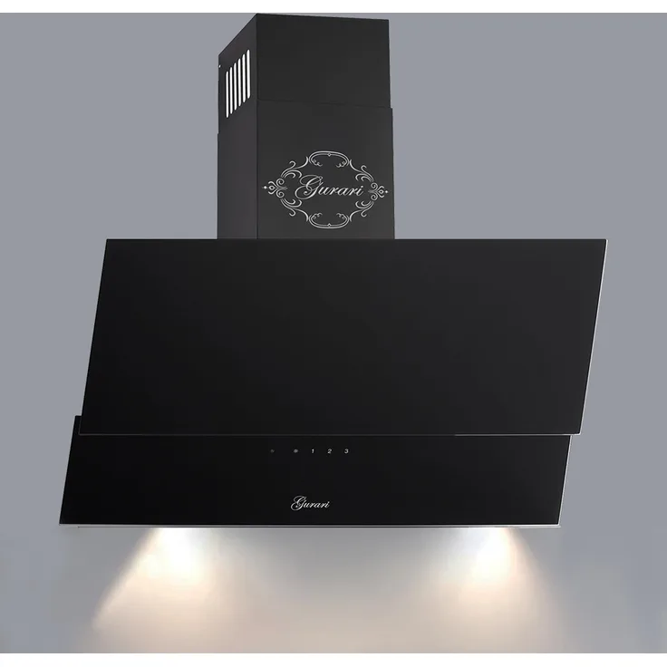 Gurari GCH D 268 BL Dunstabzugshaube 80cm kopffreihaube Schwarz Glas TouchControl