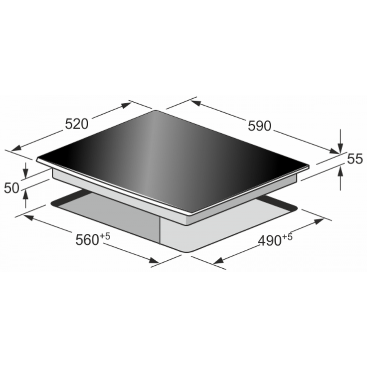 Kaiser KCT 6715 F Schwarzes Autarkers High Light Glaskeramik Kochfeld 60cm Schwarz glas