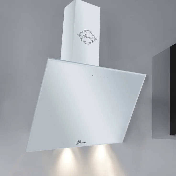 Gurari GCH D 286 WH Dunstabzugshaube 60cm kopffreihaube Weiß Glas TouchControl