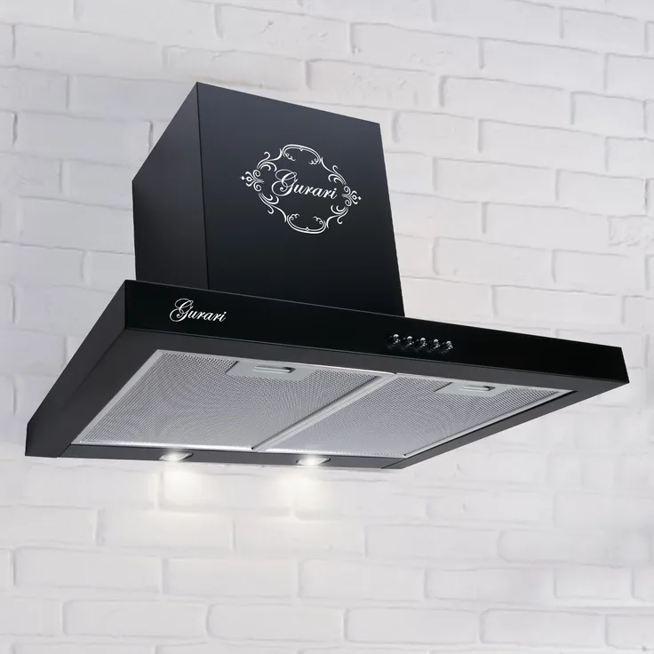 Gurari GCH F 461 BL 6 Dunstabzugshaube 60cm Flachpanell Wandhaube Schwarz