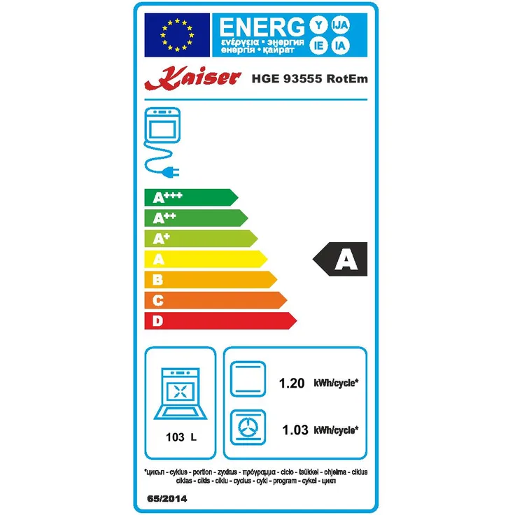 Kaiser HGE 93555 RotEm Retro Gas Elektro Standherd 90 cm Range Coocker
