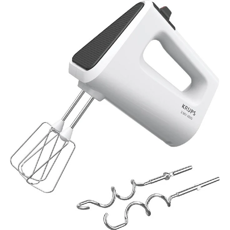 Krups GN4001 -3 Mix 4000 Handmixer, 450W, variable Geschwindigkeit mit Turbo und Auswurffunktion, weiß – Bild 1